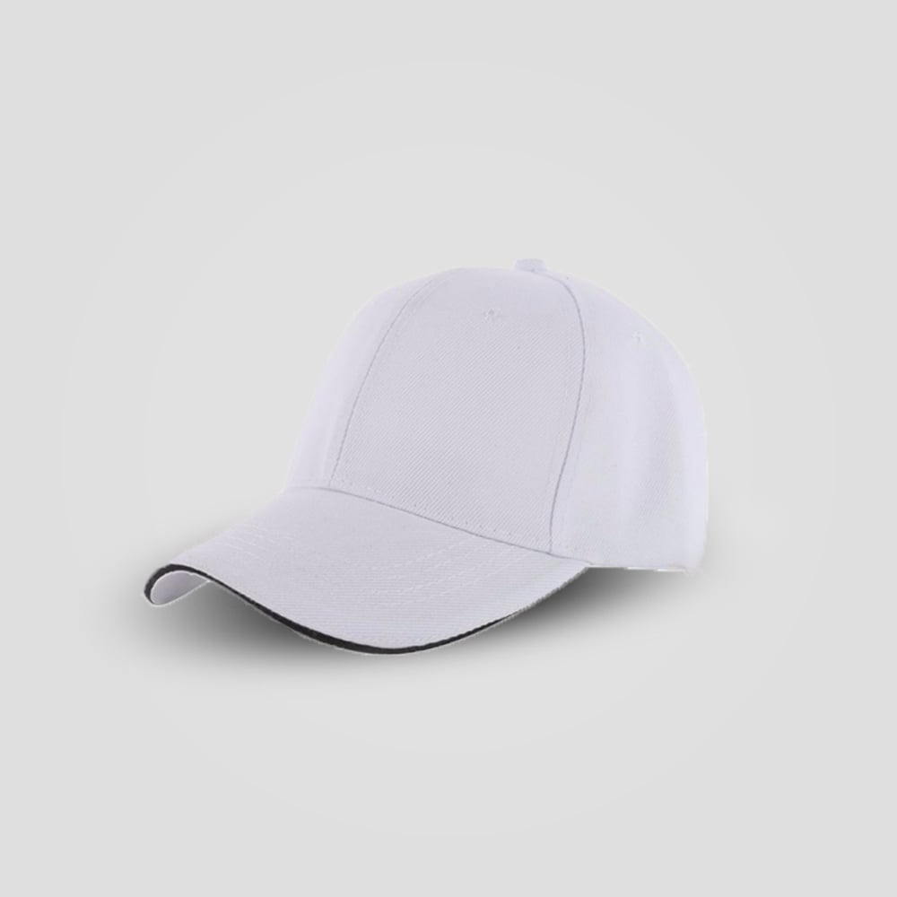 Image of Unisex Plain White Baseball Cap 