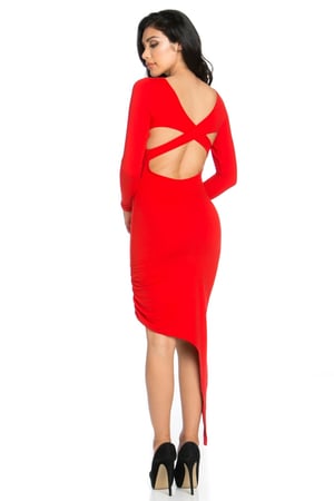 Image of Rosie Red Cross Back Dress