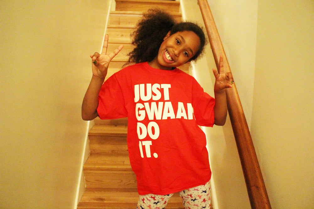 Image of JUST GWAAN DO IT T-Shirt Kids Tee - RED/GREEN