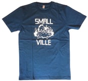 Image of Smallville T-Shirt Logo - petrol blue/ white