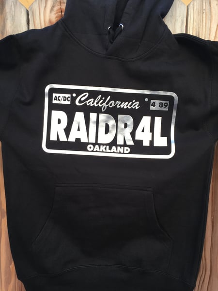 Image of RAIDR4L  license  plate pullover