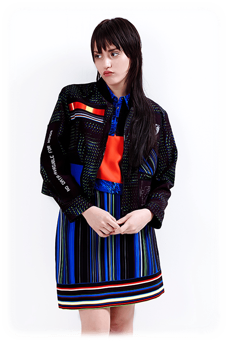 Image of Cropped Bomber Jacket with Patches