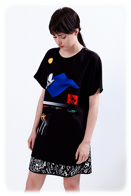 Image of Oversize Tee with Contrast Back