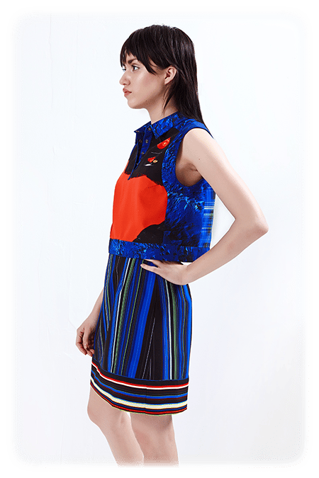 Image of Cropped Collared Top