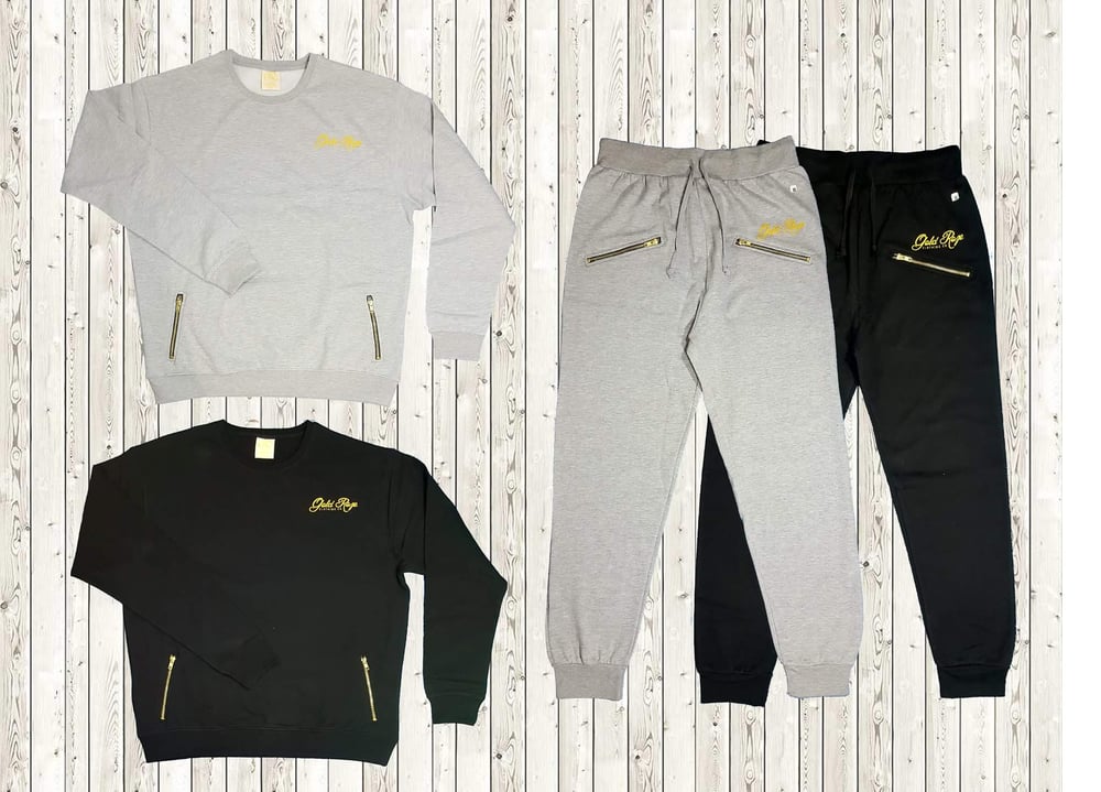 Image of Gold Roze Crew Neck Jogger Suitz ( top and bottoms sold separately )