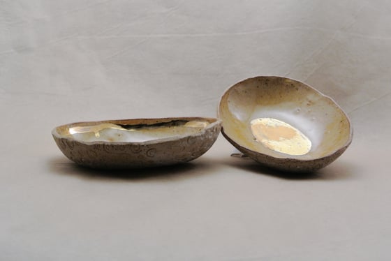 Image of Pair of Bowls with Gold Accents