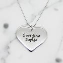 Personalised love heart sterling silver necklace