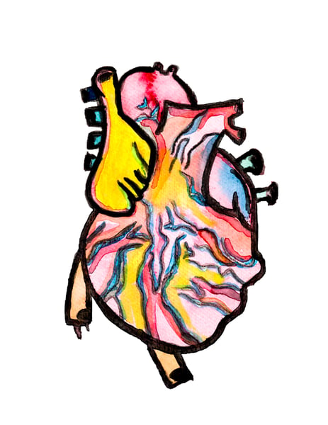 Image of Watercolor Heart Sticker
