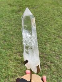 Image 4 of Polished Clear Quartz Crystal Point In Custom Stand #2901