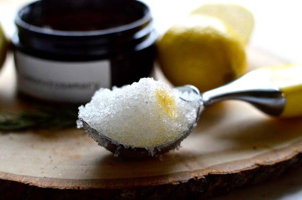 Image of lemon+rosemary salty scrub