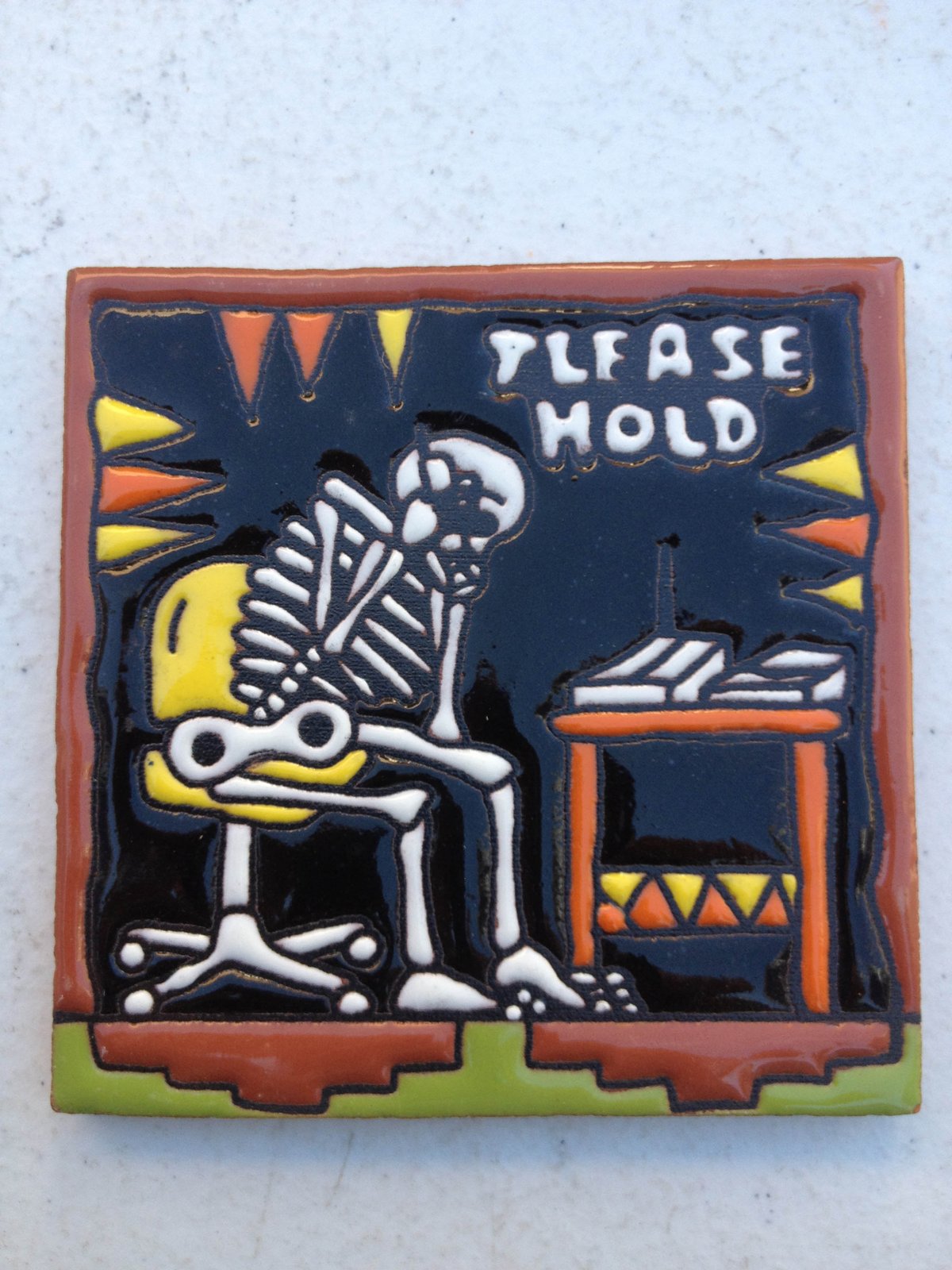 Image of Please Hold Coaster Tile
