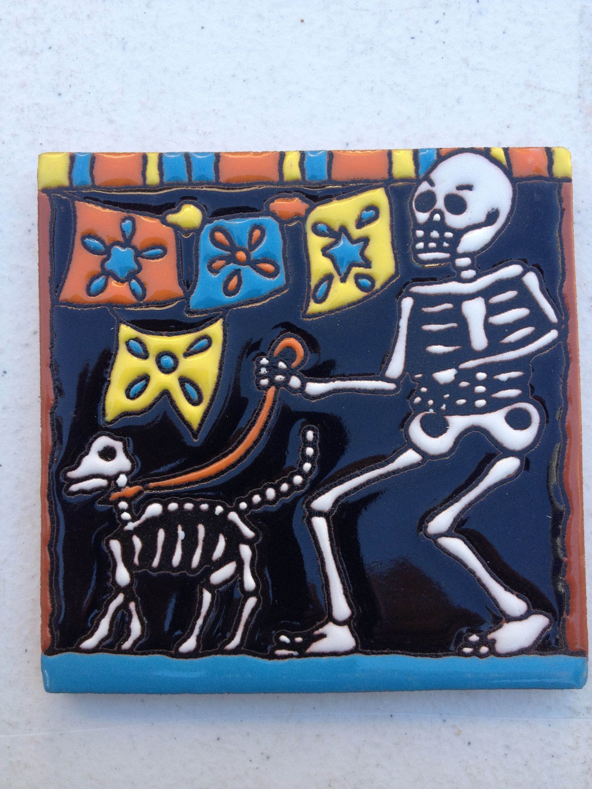 Image of Walking the Dog Coaster Tile