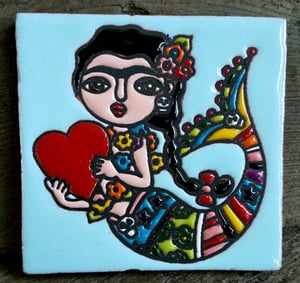 Image of Mini Frida Mermaid Coaster Tile