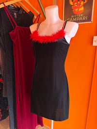 Image 3 of Velvet Vixen Red Feather Mini Dress S/M
