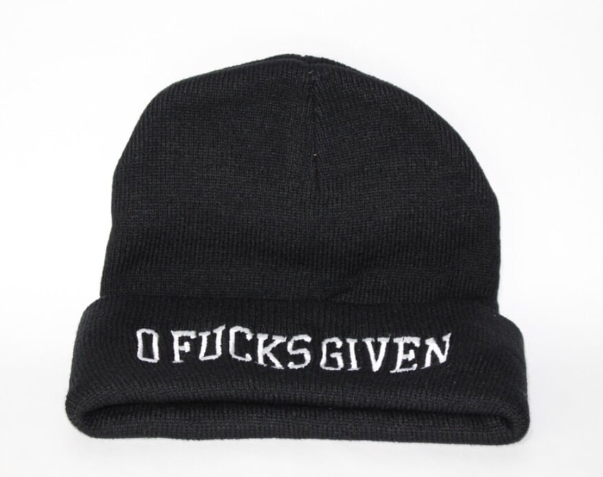 Image of 0 Fucks Given Beanie (Black)