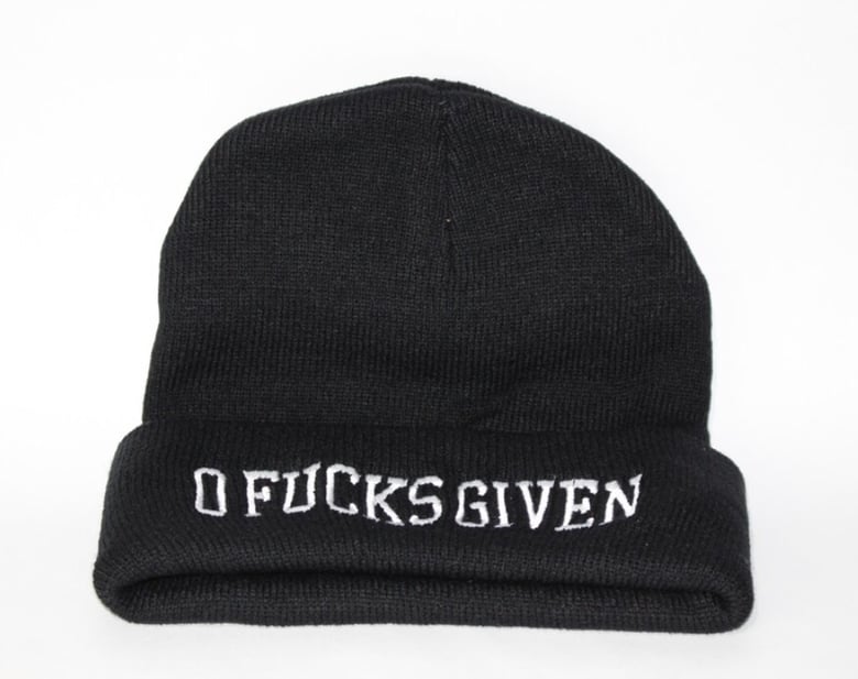 Image of 0 Fucks Given Beanie (Black)