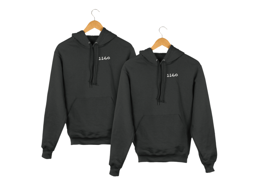 Image of 1160 Classic Crossed Out Inverted Black Hoodie