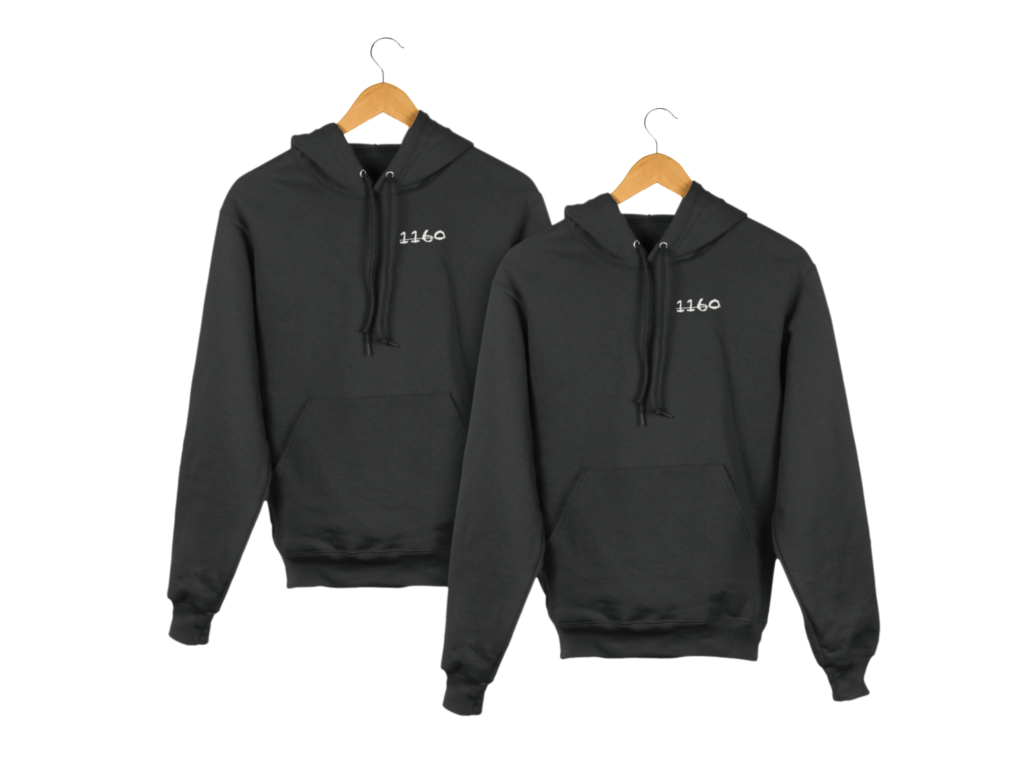 Image of 1160 Classic Crossed Out Inverted Black Hoodie