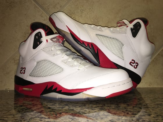 Image of Air Jordan Fire Red 5 Black Tongue