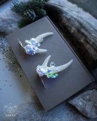 Image 3 of Ice Flowers Antler Hair Pins (a pair of two pins)
