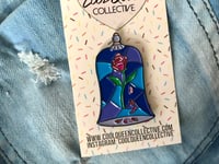 Image 3 of Stained Glass Rose (Beauty & the Beast) V. 3 Enamel Pin