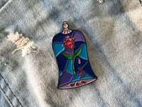 Image 2 of Stained Glass Rose (Beauty & the Beast) V. 3 Enamel Pin