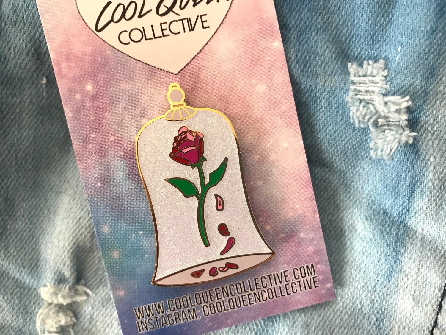Enchanted Rose Beauty The Beast Enamel Pin Cool Queen Collective