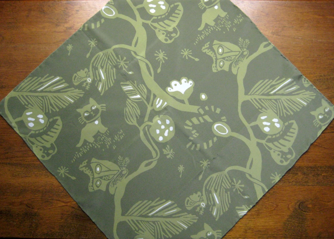 Image of Tonic of Wilderness: green silk scarf