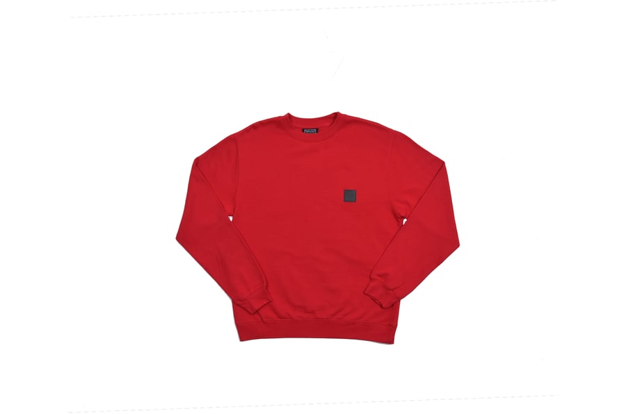 Image of RWLS LEATHER CREW NECK RED
