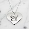 Personalised love heart sterling silver necklace