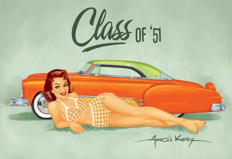 Image of Larry Ernst Chevy (v1) pin up print 