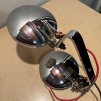 Image 4 of Vintage Wallfrin 74 Dual Round Headlamps w/ Chrome Bracket