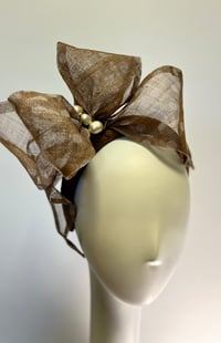 Image 2 of Taupe polka dot bow