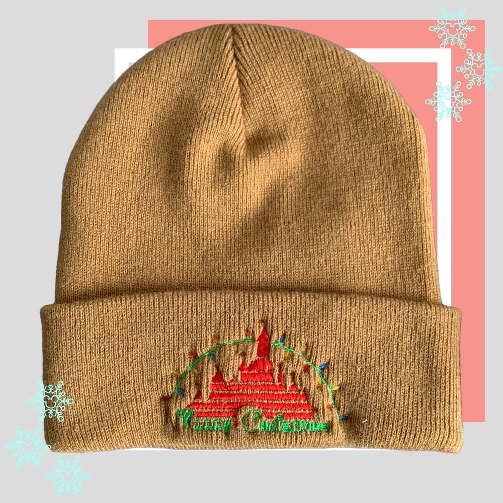 Merry Christmas Castle Beanie Hat