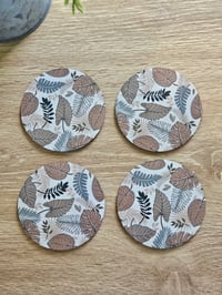 Image 3 of Beige Leaf Coasters - 4 pack