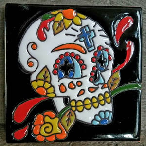 Image of Calavera Cruz Coaster Tile