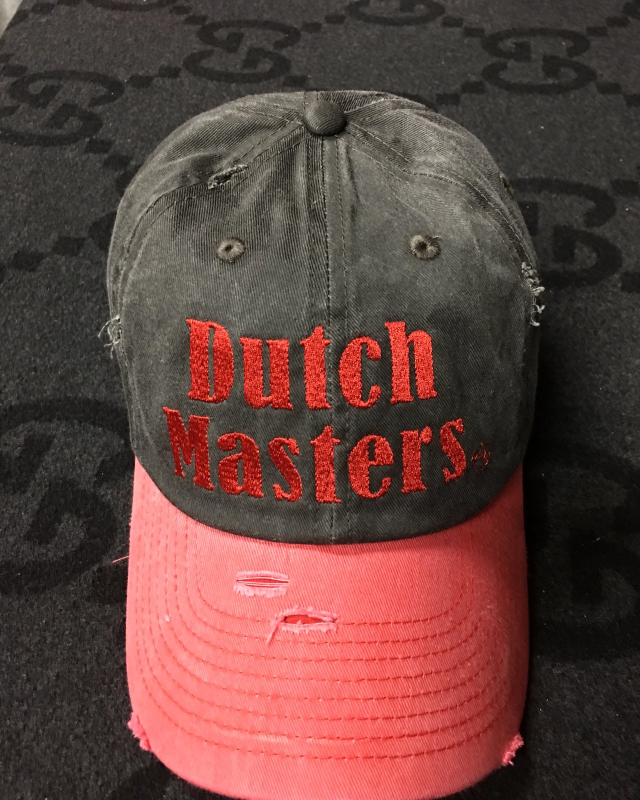 red and black dad hat