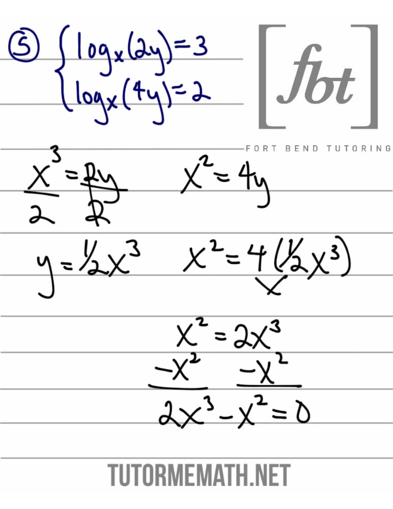 Image of Systems of Logarithmic Equations YouTube Notes