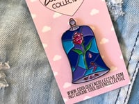 Image 5 of Stained Glass Rose (Beauty & the Beast) V. 3 Enamel Pin