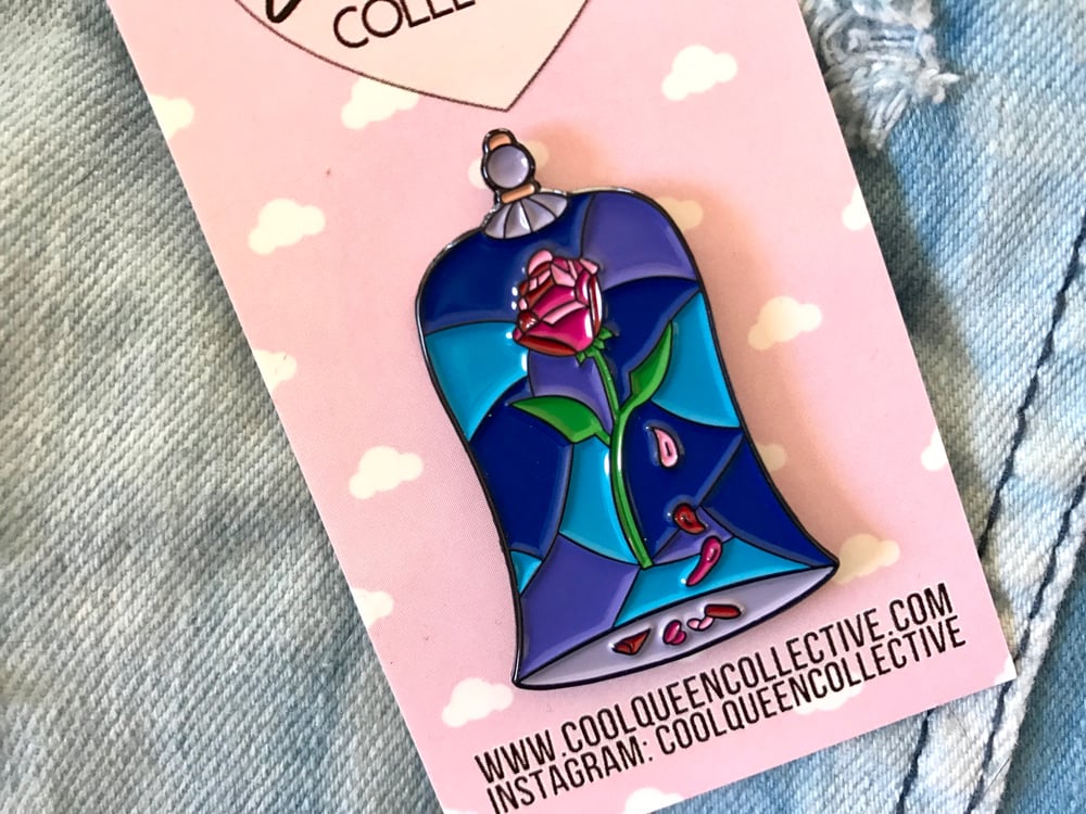 Image of Stained Glass Rose (Beauty & the Beast) V. 3 Enamel Pin