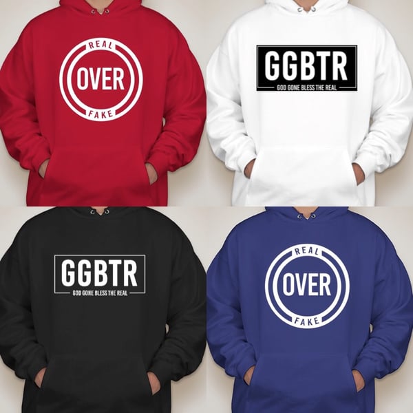 Image of ROF© Real Over Fake OR GGBTR© God Gone Bless The Real Hoodies