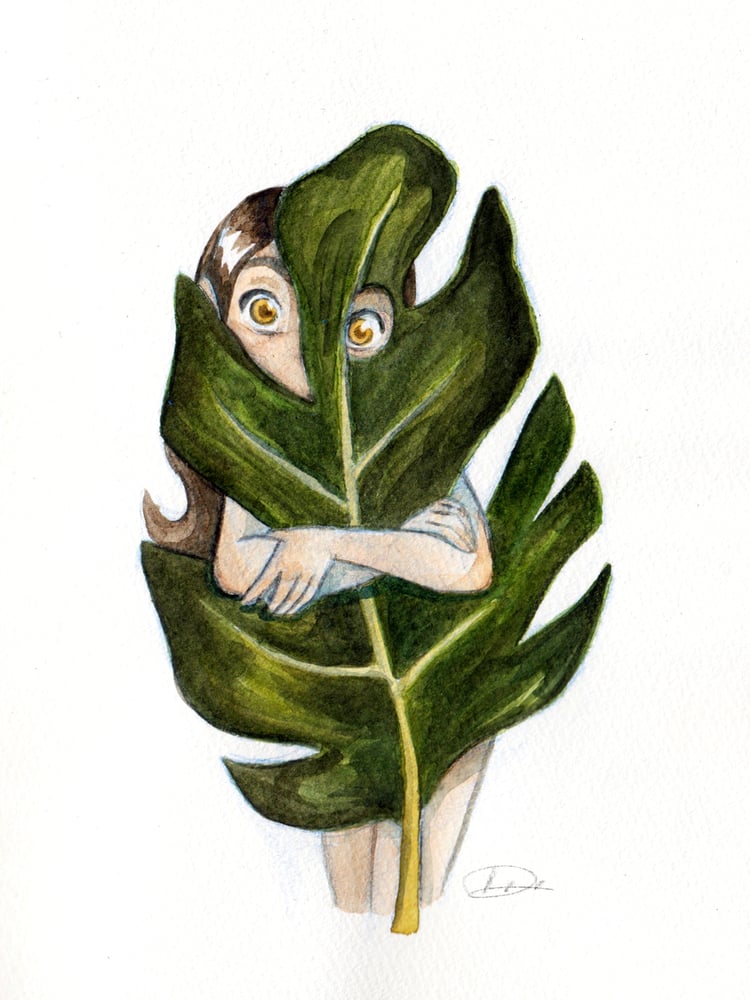 Image of Nymph "Watching Through the Leaves"