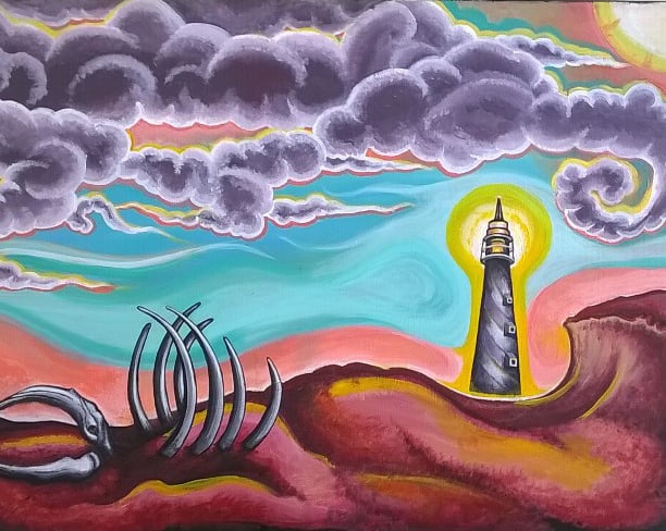 Image of Redistribution of Life (Original Acrylic Painting on Canvas)