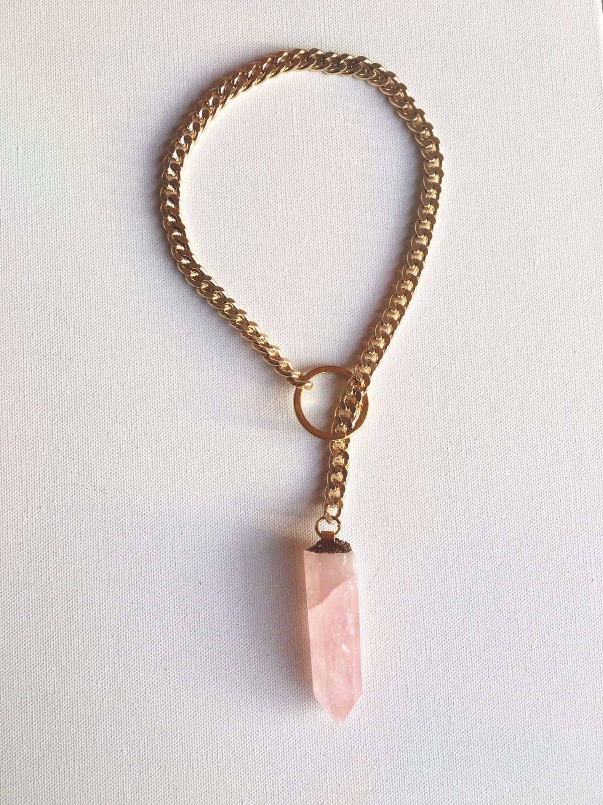 ROSES II • THIN • Rose Quartz Lariat | Nirvana Wild