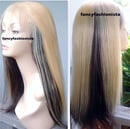 Image 1 of Custom Virgin Brazilian (Processed) Front Lace Wig #613 Top 1B bottom