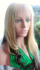 Image 3 of Custom Virgin Brazilian (Processed) Front Lace Wig #613 Top 1B bottom