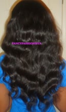 Image 3 of Virgin Brazilian Loose Wave Silk top Front Lace Wig