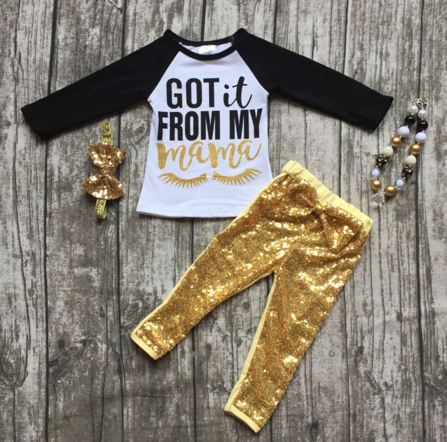 gold glitter baby leggings