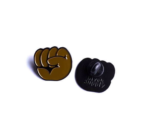 Image of Black Power Emoji Fist Soft Enamel Pin