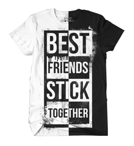 Image of BEST FRIENDS STICK TOGETHER T-SHIRT - WHITE OR BLACK